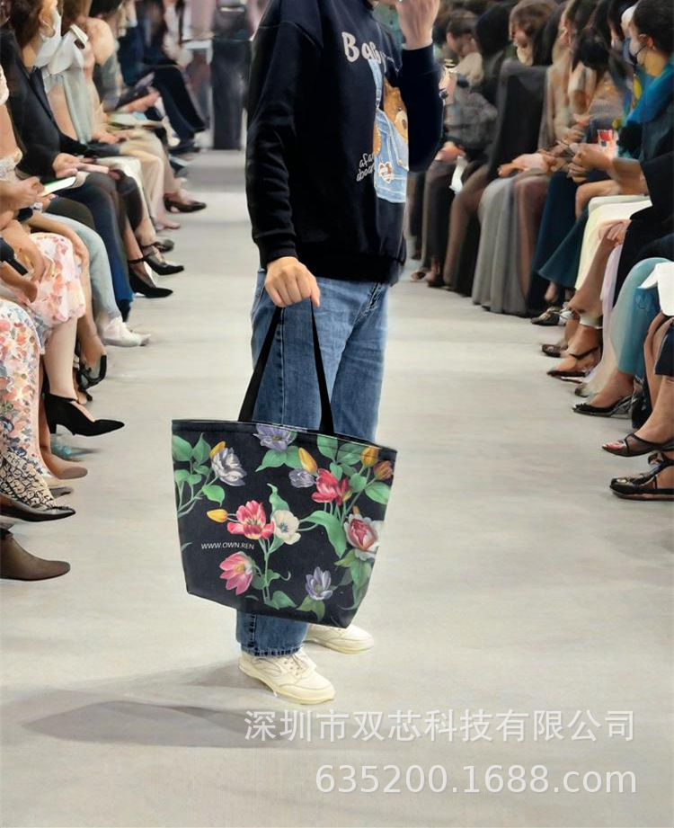 Canvas tote bag tulip printed canvas bag source manufacturer self-operated and self-sold www.own.ren brand