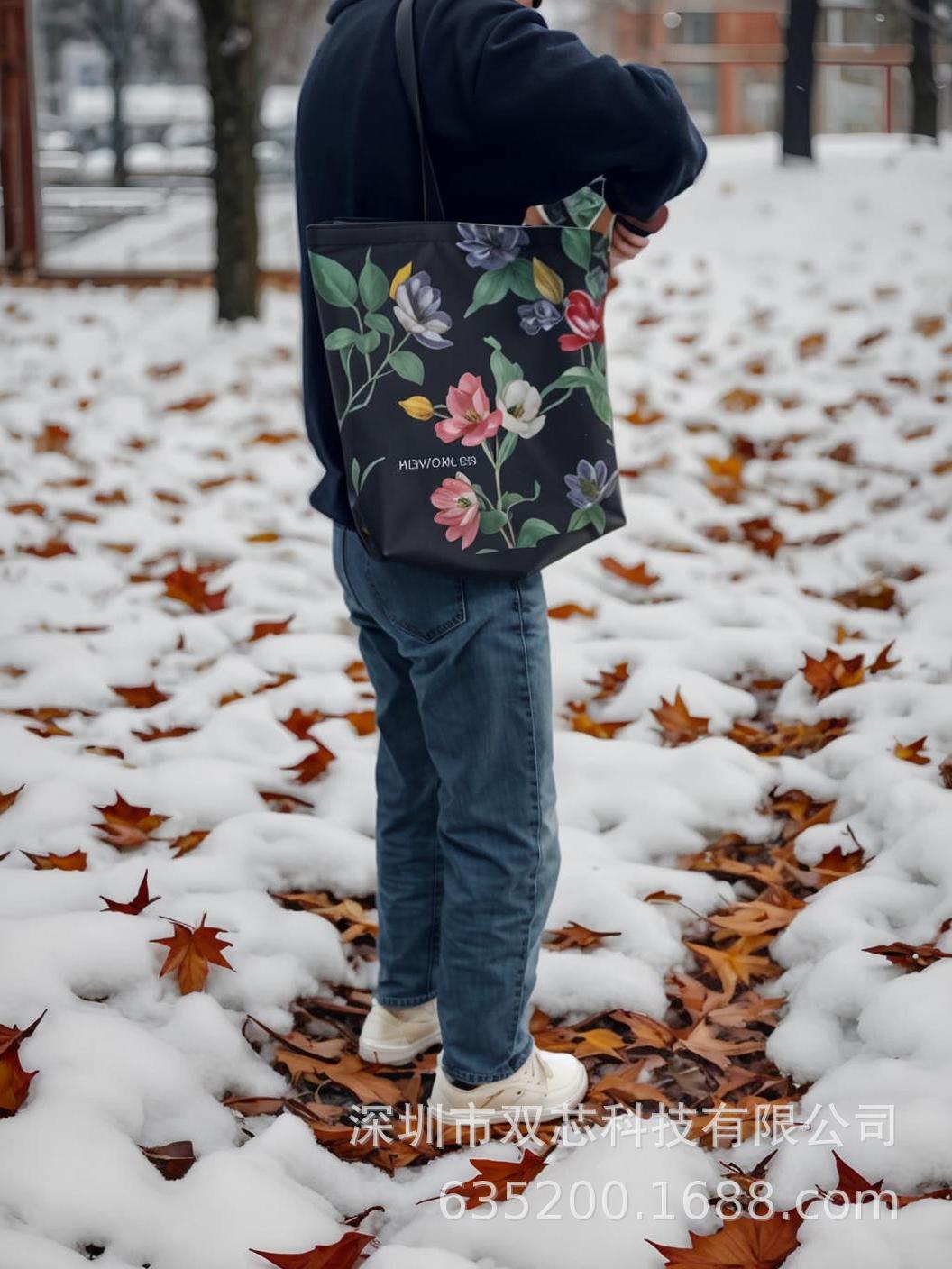 Canvas tote bag tulip printed canvas bag source manufacturer self-operated and self-sold www.own.ren brand