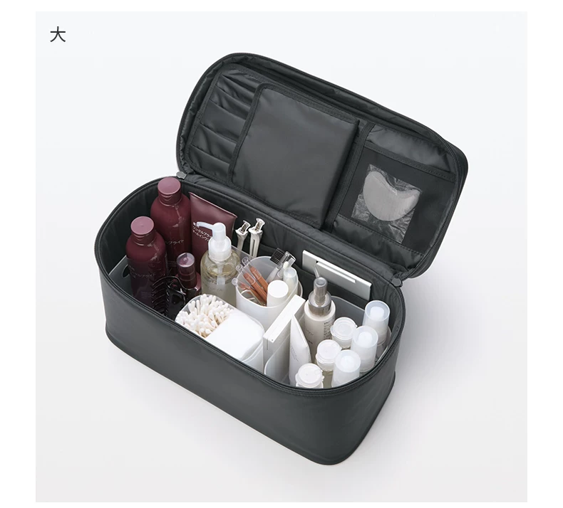 Muji Nylon Cosmetic Bag Toiletry Bag Travel Home Large Capacity Storage Partition